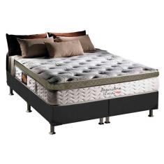 Imagem de Cama Box Queen: Colchão Molas Herval MasterPocket Ensacadas Imperatore Eco Bamboo + Base CRC Suede Cinza(158x198)