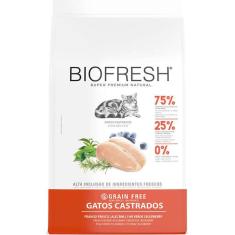 Imagem de Ração Seca Biofresh Frango Fresco, Alecrim, Chá Verde e Blueberry para Gatos Castrados - 400 g