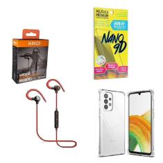 Imagem de Kit Capinha Samsung A33 Fone Bluetooth E Película 9D