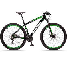 Imagem de Bicicleta Bike Aro 29 Alumínio 21 Velocidades Shimano Suspensão Freio A Disco Cor: Verde Tam: 15