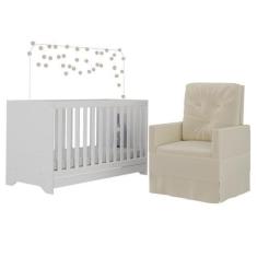 Imagem de Berço 3x1 com Poltrona de Amamentação Multimóveis Mp4064 Branco/bege