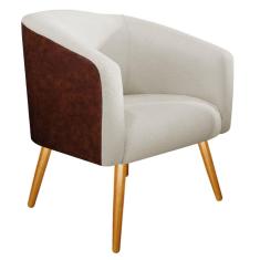 Imagem de Poltrona Luiza Corano Nozes e Linho Bege