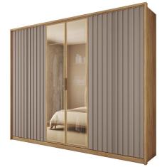 Imagem de Guarda Roupa Casal 6 Portas 4 Gavetas Turium C01 Buriti/Fendi - Mpozenato