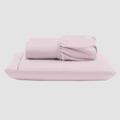 Imagem de Jogo De Lençol Peletizado 400 Fios Solteiro 2 Peças Casa - Hotel - Pousada Barato - Rosa