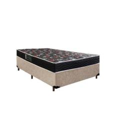 Imagem de Cama Box Viúva Colchão Espuma D28 Oriental Preto Ducci + Box Suede Beg