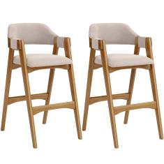 Imagem de Kit 02 Banquetas Altas Suran L02 Suede Bege