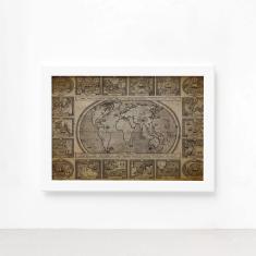 Imagem de Quadro Vintage Mapa Antigo Navegações Moldura  22x32cm