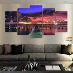 Imagem de Quadro Decorativo Por Do Sol 130x63 em tecido