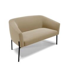 Imagem de Sof  Namoradeira 2 Lugares P  De Ferro Preto Stella Suede Mar