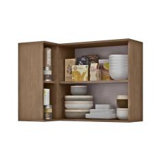 Imagem de Armário Aéreo Canto 2 Portas Visão Móveis Vicenza - Marrom