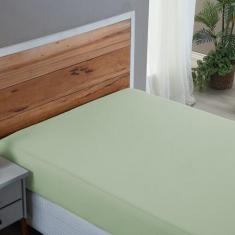 Imagem de Lençol Cama Casal Com Elástico Percal 200 Fios Toque Macio Tecido Gros