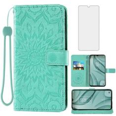 Imagem de Capa de telefone para TCL 40 XE 5G (16.7 cm) / 40 X 5G (T601D) carteira com protetor de tela de vidro temperado couro fino flip suporte suporte acessórios de celular TCL40 40XE 40X T609M T601DL