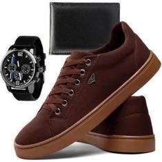Imagem de Tênis Skatista Casual + Relógio e Carteira Masculino- Adsshoes-Masculino