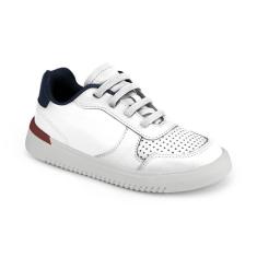 Imagem de Tênis Infantil Bibi de Couro Branco Azul New Way 1192049-Masculino