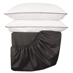 Imagem de Jogo De Lençol Queen Linea Percal 200 Fios 3 Peças - Preto