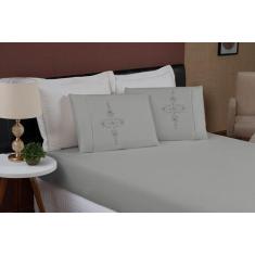 Imagem de Kit Jogo De Cama Lençol Micropercal Queen Gran Moratta 200 Fios Bordad
