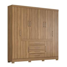 Imagem de Guarda-Roupa Casal New Realce 8 PT 4 GV Amêndola