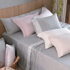 Imagem de Jogo de Lençol Casal 4 Peças Riviera Lavive Cinza Urano