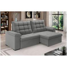 Imagem de Sofá 4 Lugares Retrátil Reclinável Suede Veludo Dallas Flexforma Estof