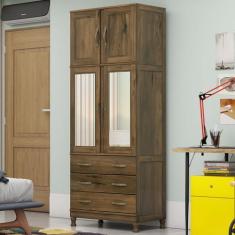 Imagem de Guarda-Roupa Solteiro Paris 4 Portas 3 Gavetas  com Espelho Madeira Ma