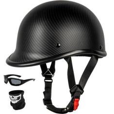Imagem de Capacete de motocicleta Yesmotor Vintage Half-Face Carbon Fiber XL
