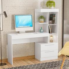 Imagem de Escrivaninha com Estante 2 Gavetas Santorini Notável Branco