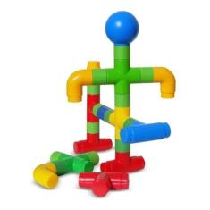 Imagem de Blocos De Montar Tubo Mania 50 Peças Brinquedo Educativo