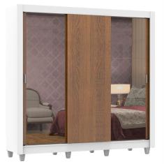 Imagem de Guarda-roupa Casal Madesa 3 Portas de Correr Branco/rustic