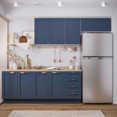 Imagem de Cozinha Modulada 4 Peças Arizona Cabecasa Madeiramadeira Branco/azul