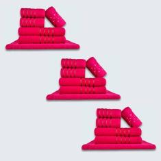 Imagem de Jogo De Toalhas 18 Pçs Coleção Dubai 100% Algodão Rosa