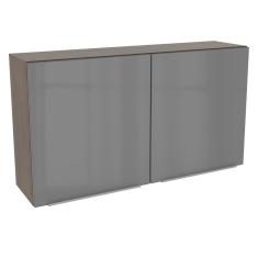 Imagem de Armário Aéreo Madesa Lux 120 cm 2 Portas - Rustic/Cinza