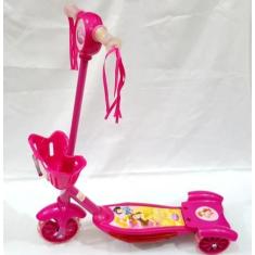 Imagem de Patinete  Infantil Menina  Rosa Músical Regulável - Mimo