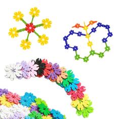 Imagem de Brinquedo De Montar Interativo Plastico Blocos Infantil Coloridos Flocos Encaixar