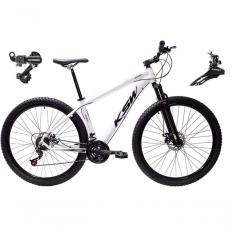 Imagem de Bicicleta Aro 29 Ksw Xlt Alumínio 24v Câmbios Shimano Garfo Suspensão - Branco Tam.19
