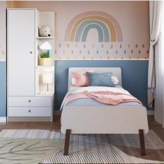 Imagem de Quarto Infantil Com Guarda Roupa 1 Porta E Cama Solteiro Lara - Art In