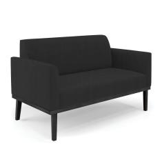 Imagem de Sofá Namoradeira Base De Madeira Fixa Preto Marisa Veludo D03 - D`Rossi Preto