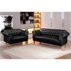 Imagem de Conjunto de Sofás Chesterfield Duque Preto