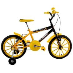 Imagem de Bicicleta Infantil Aro 16 Kids cor Amarela com Preto - Dalannio Bike