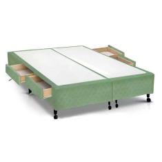 Imagem de Cama Box Base c/Gavetas King Poli Tecido Green (193x27-c/4 Gavs) - Castor