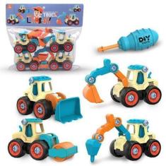 Imagem de Kit Coleção 4 Carrinhos Brinquedo Monta E Desmonta - Dbrinq