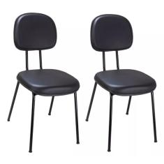 Imagem de Kit 2 cadeiras palito fixa para recepção igreja recepção sala de espera corano preto