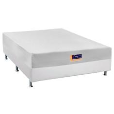 Imagem de Cama Box Casal: Colchão Espuma Castor Vitagel Hr Visco Gel + Base Crc Courano White(138X188)