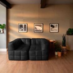 Imagem de sofá guldi popup com 2 módulos canto e 2 centrais corino preto