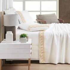 Imagem de Jogo Lençol Supreme Casal 04 Peças 400 fios - Of White - Casa Show Enx