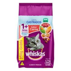 Imagem de Ração Para Gatos Castrados Whiskas Adultos 1+ Anos Sabor Carne 2,7Kg G