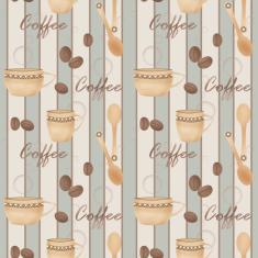 Imagem de Papel De Parede Lavável Grãos De Café E Colheres 12M