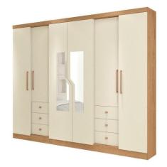 Imagem de Guarda-Roupas Com Espelho 6 Portas 6 Gavetas Multimóveis Cr35118