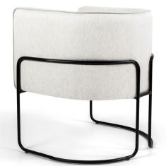 Imagem de Poltrona Decorativa Sala de Estar Base de Aço  Nix Linho - Gran Belo