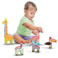 Imagem de Blocos de Montar Infantil Educativo 40 Peças Blocolândia Dismat - Estimula Criatividade e Habilidades Motoras, Multicolorido