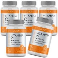 Imagem de Vitamina C 500mg + Zinco Quelato Vegano 60 caps Lauton - Kit 5